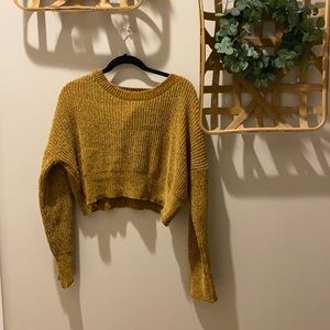 Cropped mustard sweater